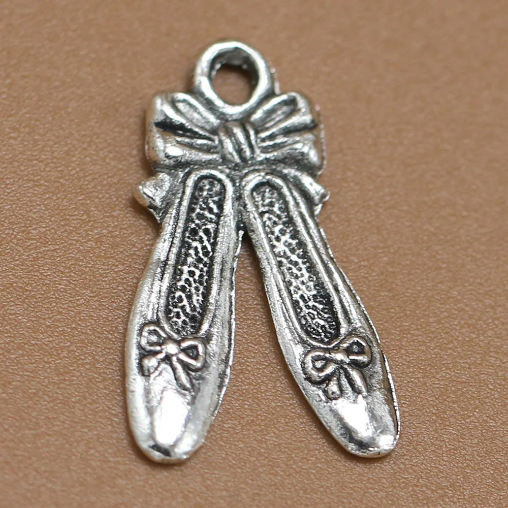 

24pcs Ballet Shoes Slippers Charm Tibetan Silver Color Pendant For DIY Aesthetics Accessories Handmade Jewellery Making Supplies