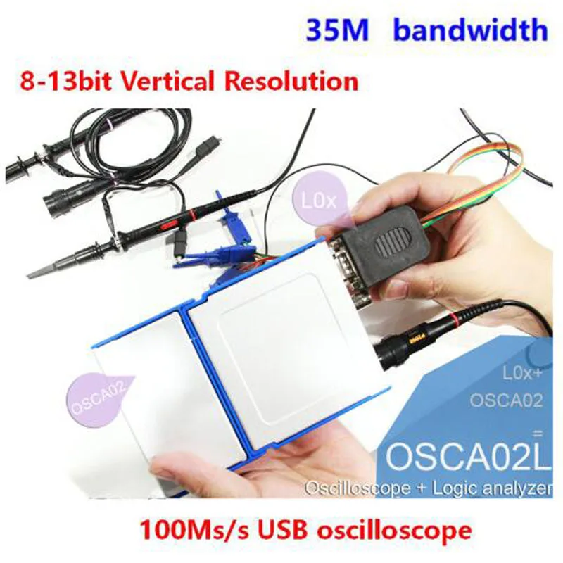Осциллограф OSCA02 двухканальный USB-осциллограф с функцией выборки на расстоянии 100