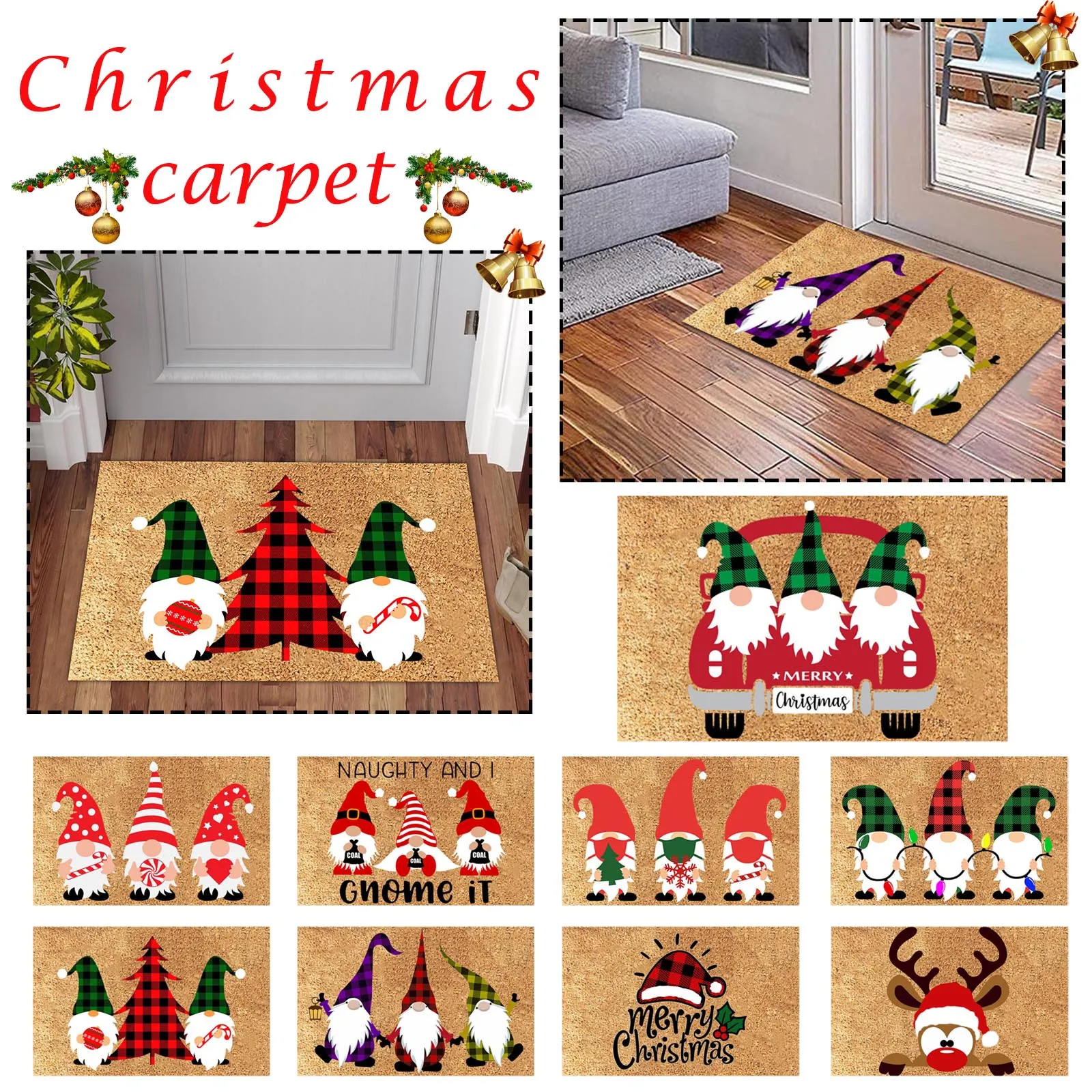 

60x40cm Christmas Doormat Blanket Welcome Home Front Door Decorations Christmas Decoration Home Decor Navidad Ковровая Дорожка