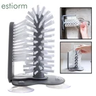 Стекло щетка питьевой Стекло es вина Стекло бутылка для воды щетка для чистки чашек скруббер с присоской Стекло шайбой для раковины