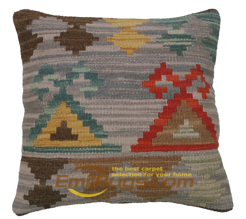 Чехол для подушки 60*60 шерсть килим цветочный ручной работы Aubussion простой