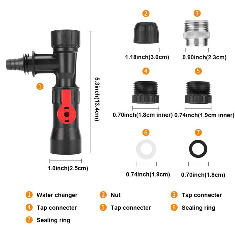 

Aquarium Gravel Cleaner Fish Tank Faucet Style Water Changer Fish Tank Filter for Cleaning Changing Water in Tank M56