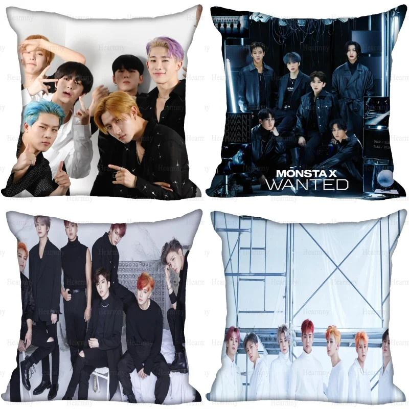 

Подушка в стиле K-POP MONSTA X, фотосессия для дома, невидимая Декоративная Подушка на молнии, размеры 40X40,45X45 см, 0512