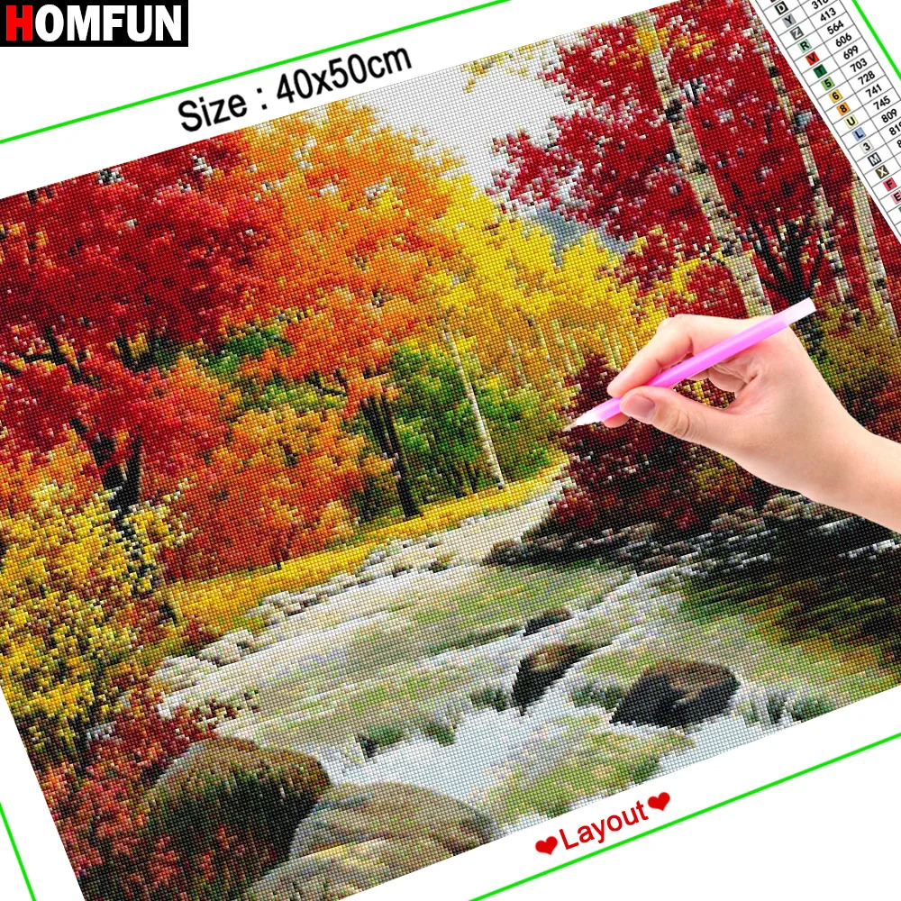 Алмазная живопись HOMFUN картина сделай сам из квадратных/круглых страз дерево