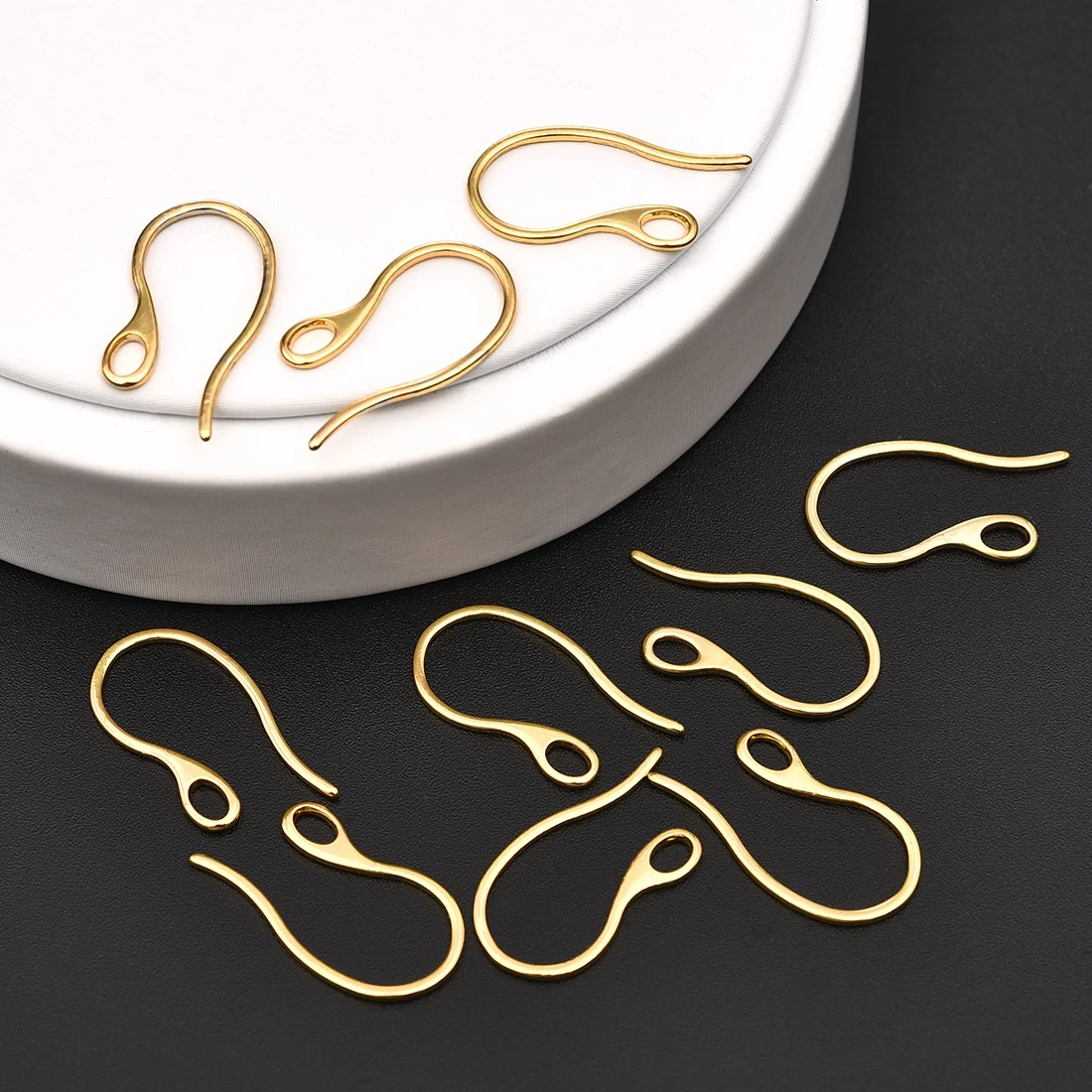 

50pcs Tone Findings French Earring Hooks Stainless Steel Gold 20pcs Wire Settings For DIY Jewelry Making Earrings Accessories