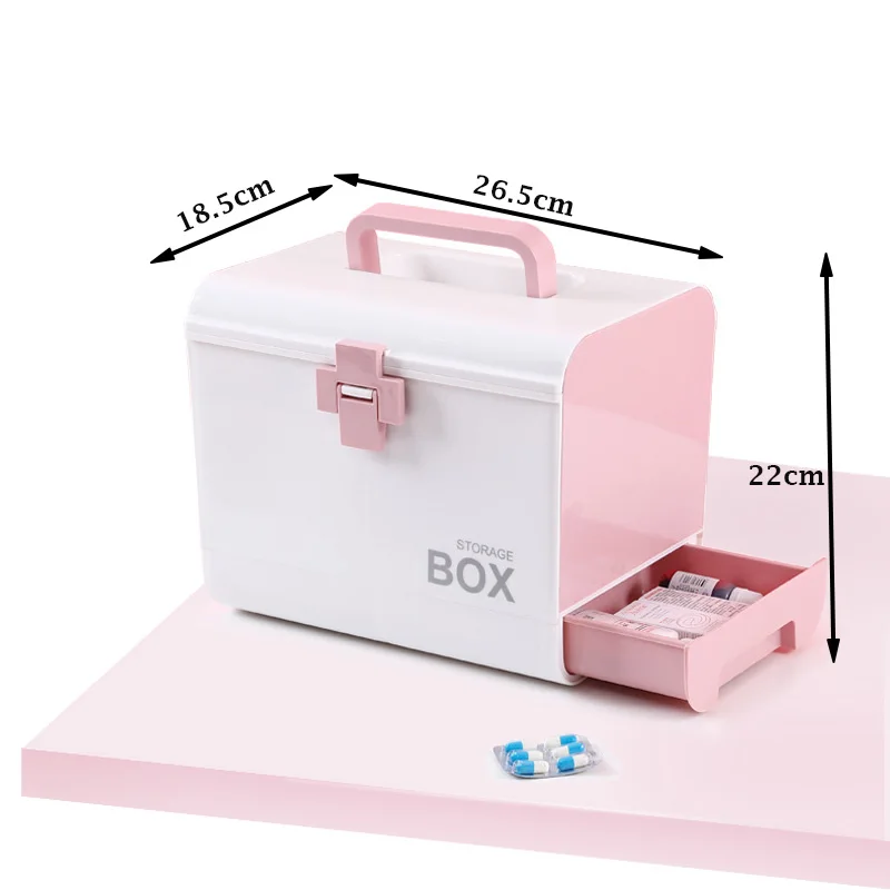 First Aid Kit Medicine Box Storage Plastic Container Emergency Portable Multi-layer Large Capacity Organizer |