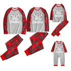 Рождество 2021, новый год, для взрослых и детей, семейная одежда, пижамный комплект, Семейный комплект, сочетающийся комплект, решетчатая Рождественская Пижама, детский комбинезон, семейный образ