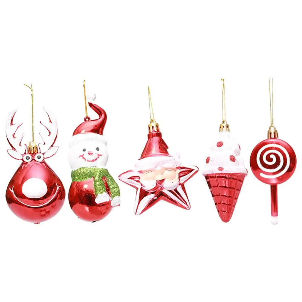 

3pcs Christmas Ornament Xmas Tree Hanging Pendants Santa Claus Snowman Xmas Tree Bell Christmas Decoration For Home Navidad Noel
