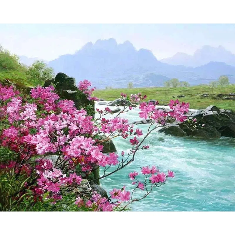 

ArtSailing Scenery DIY Oil Painting By Numbers Kits Landscape Hand Painted Picture On Canvas For Wall Art Home Decor Gift