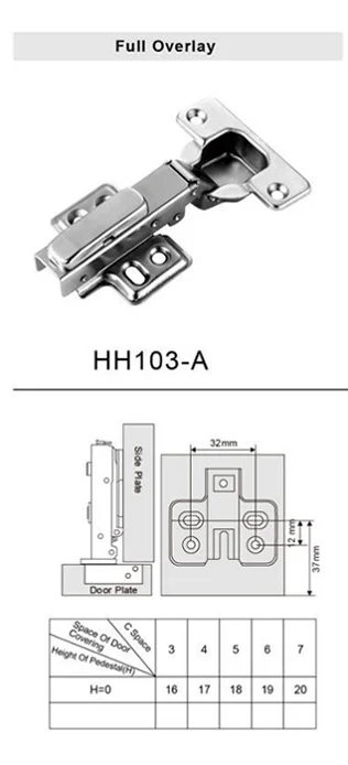 HH103-C дверная петля для шкафа, скрытый, гидравлический шарнир для двери шкафа