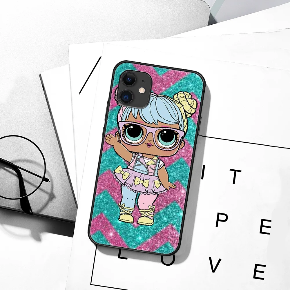 

LOL Cute Cartoon Doll Girl Phone Case For iPhone 5 5S SE 2020 6 6S 7 8 Plus 11 12 Mini X XS XR Pro Max black Coque Tpu Etui