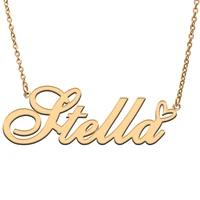 stella name tag necklace personalized pendant jewelry gifts for mom daughter girl friend birthday christmas party present