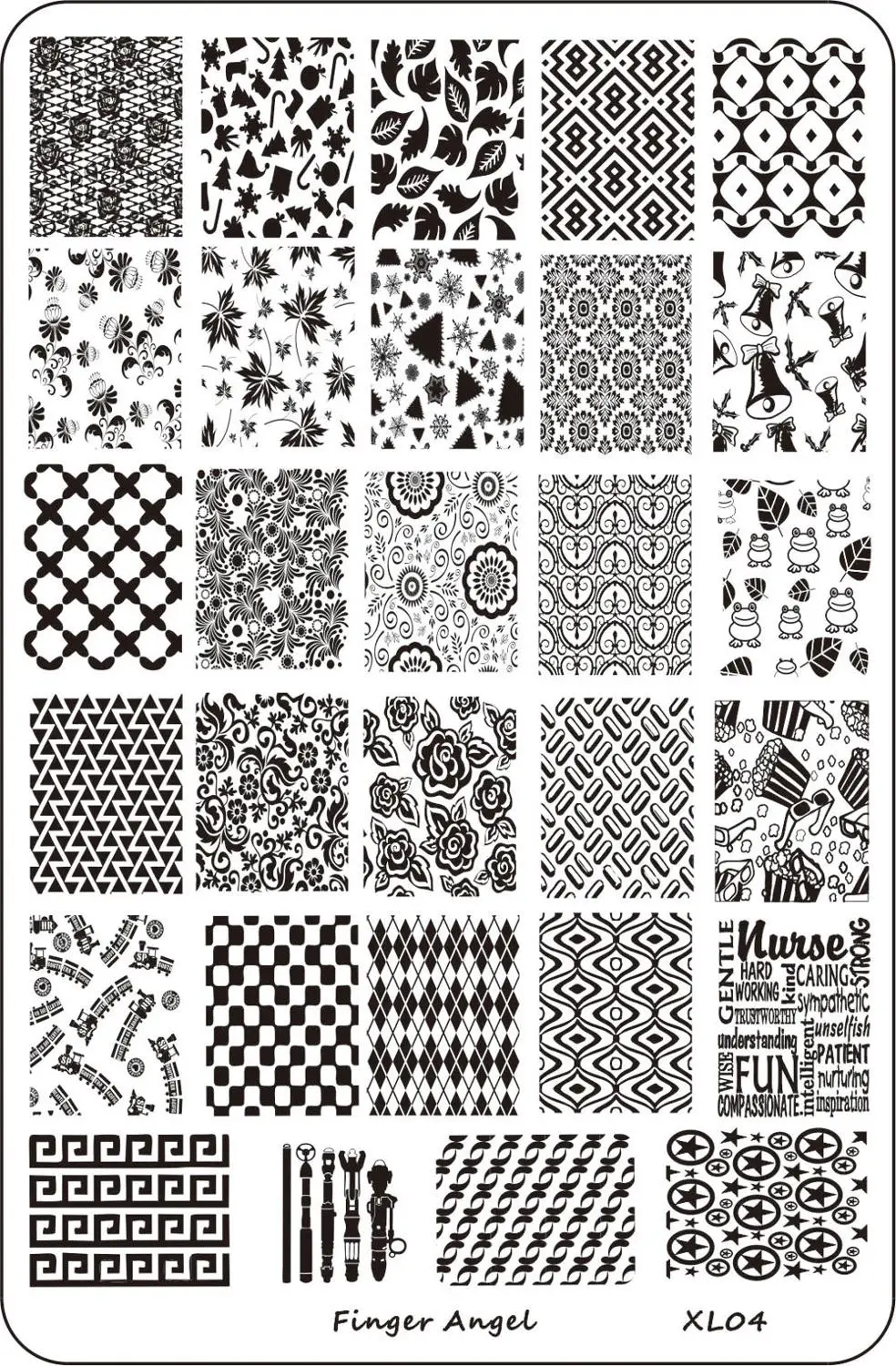 

Nail Art Stamping Image Plate Flower/Maple Leaves/Geometric/Halloween/Line Stainless Steel Nail Template Manicure Stencil Ta#058