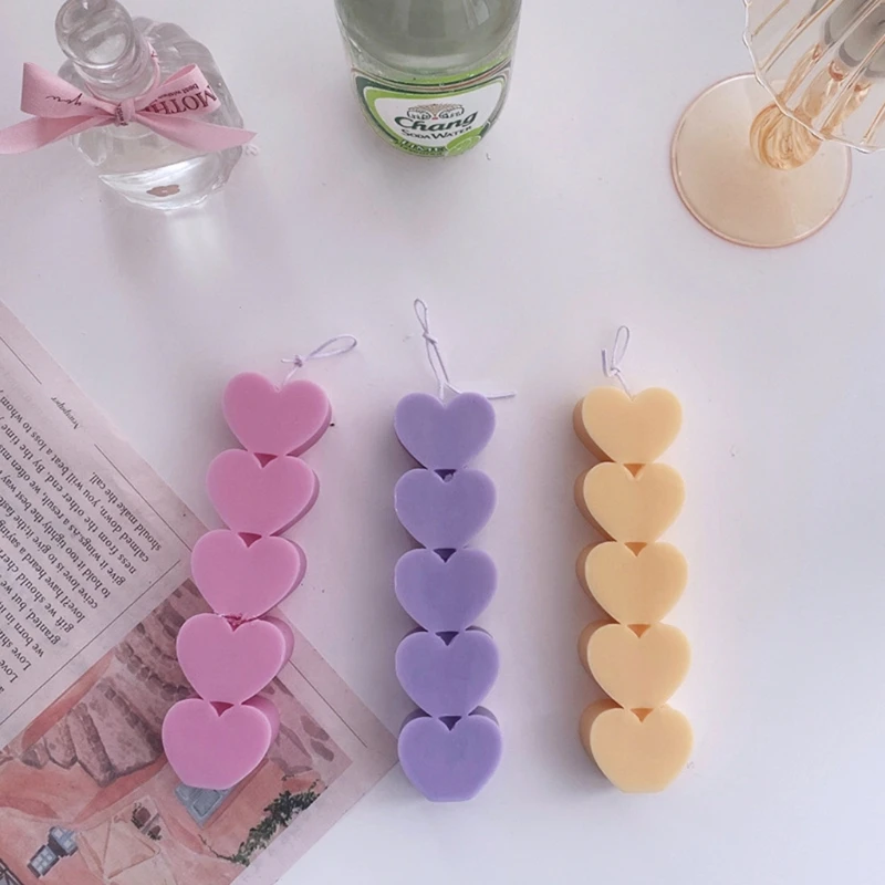 

3D Heart Shape Silicone Mold for Plaster Candle Making Baking Chocolate Cake Dessert Pastry Mousse Mould DIY Tools