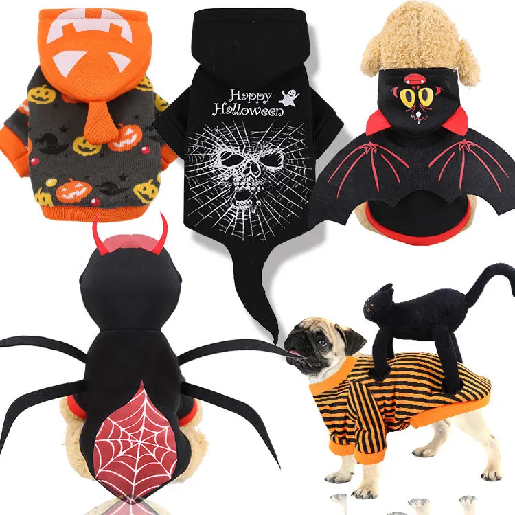 

Funny Dog And Cat Clothes Christmas Uniform Pet Supplies Autumn And Winter Pumpkin Costume Turned Into Two-Legged Costume