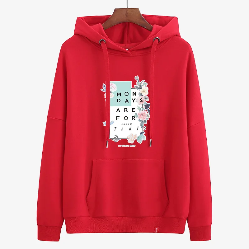 

Women Hoodie Pocket Hooded Cotton Long Sleeve Flower Letters Print Casual Loose Plus Size Sweatshirts Oversized Female Pullover