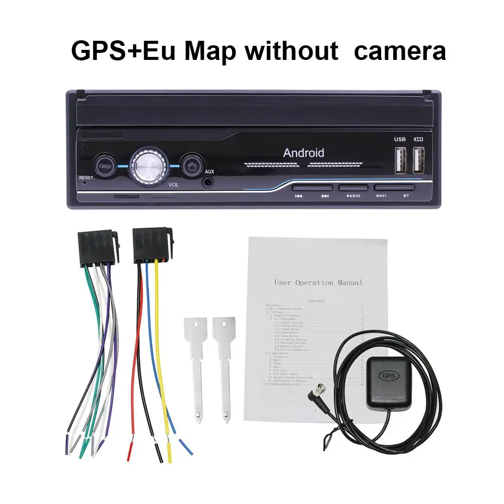 

USB Bluetooth Rear View Camera Auto Radio 1 DIN Car Radio GPS Navigation Video Player MP5 Car Multimedia Player Stereo Audio FM