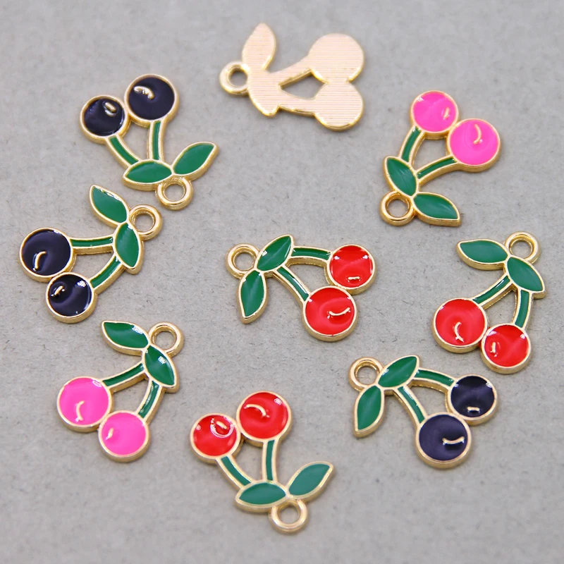 6 шт./лот милые эмалевые подвески для сережек ожерелье фрукты Клубника арбуз