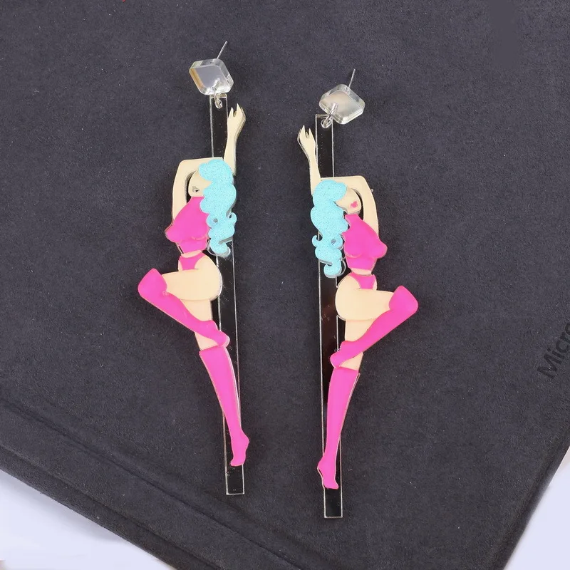

pendientes tous anneaux hombres серьги 2021 brincos Acrylic Earrings For Women Funny Drop Dangle Earrings Novelty Jewelry LOVE