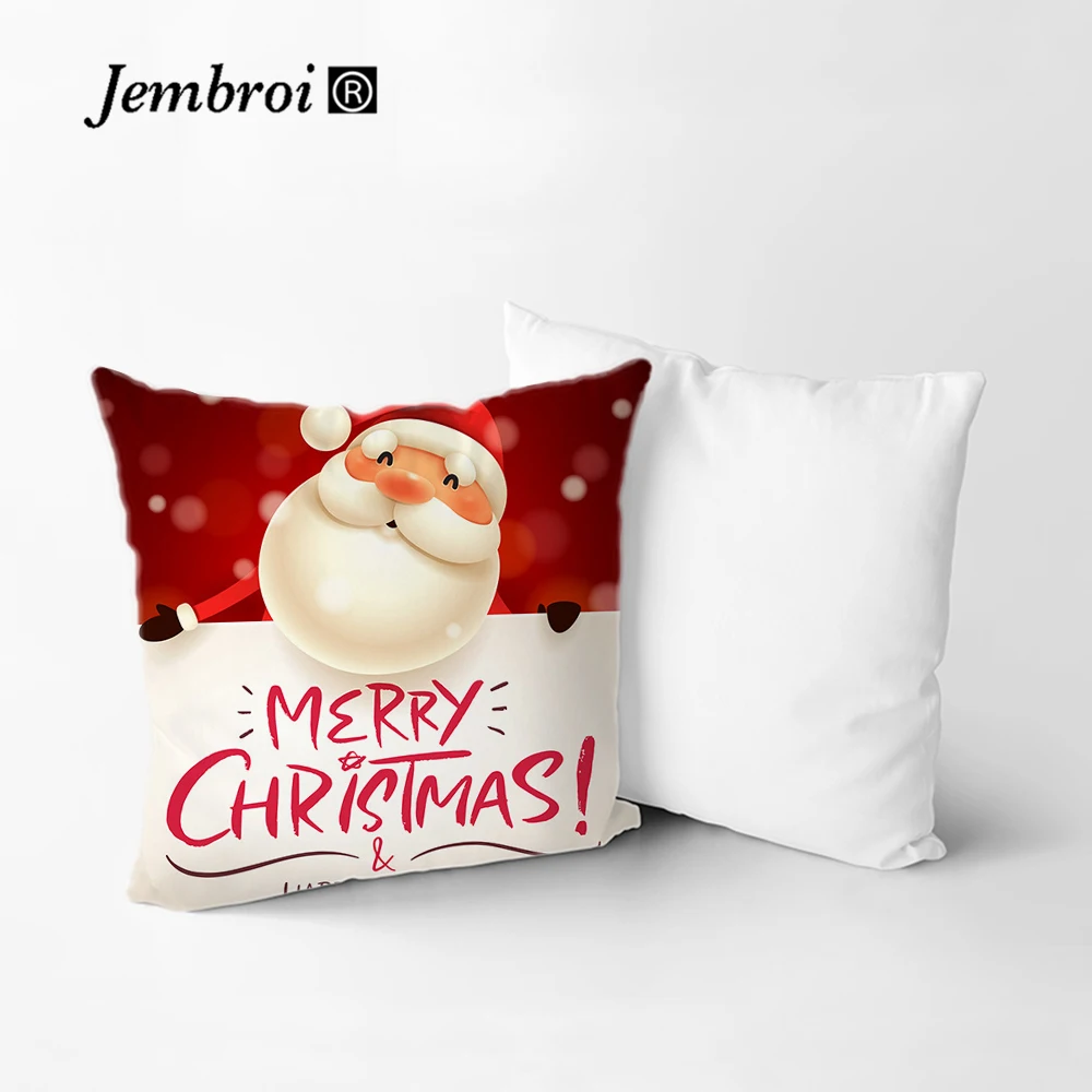 Односторонний декоративный чехол из полиэстера с принтом Санта