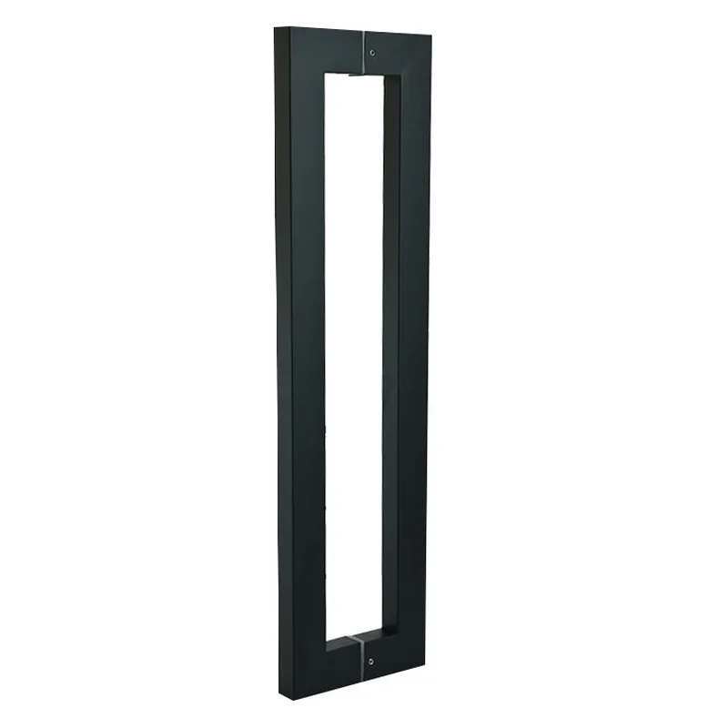 Высококачественная квадратная матовая черная стеклянная дверная ручка из