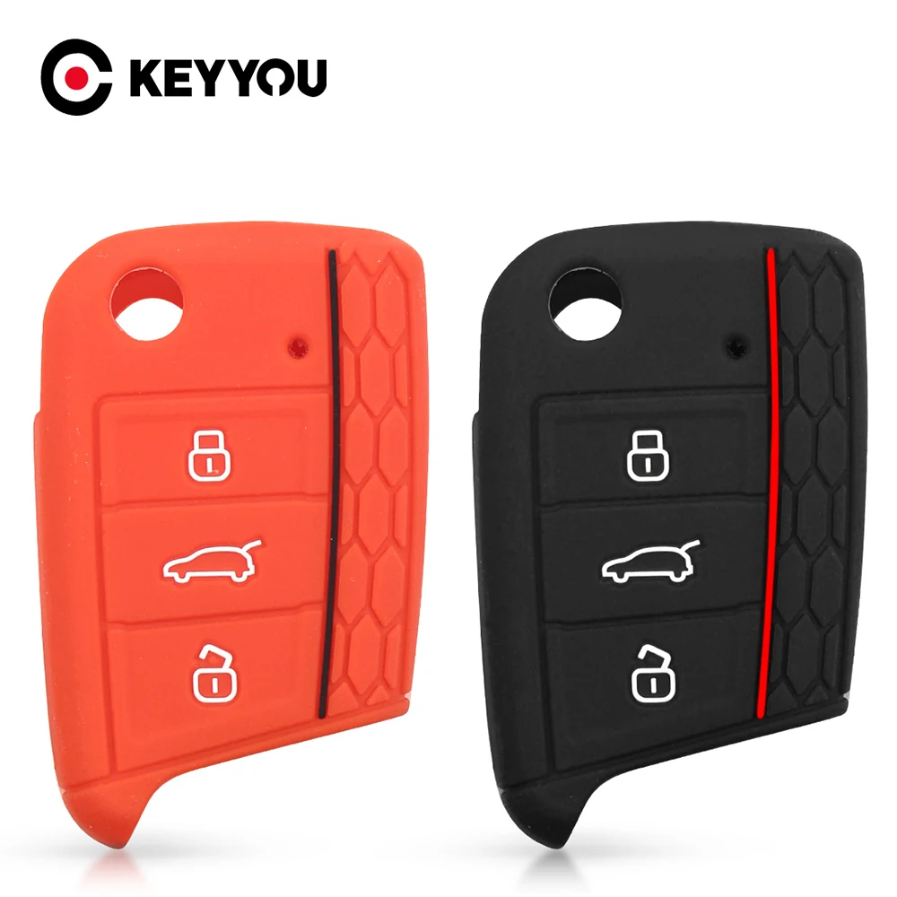 Автомобильный чехол для ключей KEEYOU силиконовый Volkswagen VW Golf 7 mk7 Skoda Octavia A7 SEAT Leon Ibiza Fob