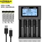 Умное устройство для зарядки никель-металлогидридных аккумуляторов от компании LiitoKala: Lii-M4 18650 литий-ионная батарея смарт Зарядное устройство Тесты емкость + 4 шт. умное устройство для зарядки никель-металлогидридных аккумуляторов от компании liitokala: AAA 1,2 V никель-металл-гидридного 90