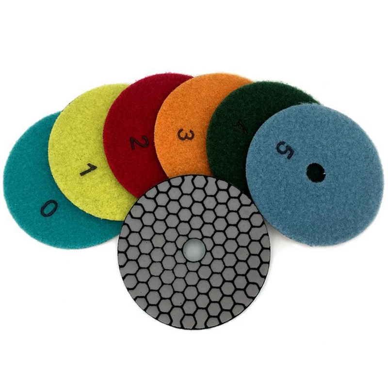 6 Pcs 100 Mm Dry Polishing Pad 4 Inch Sharp Type Diamond Pads For Granite Marble Sanding Disc Stone | Инструменты