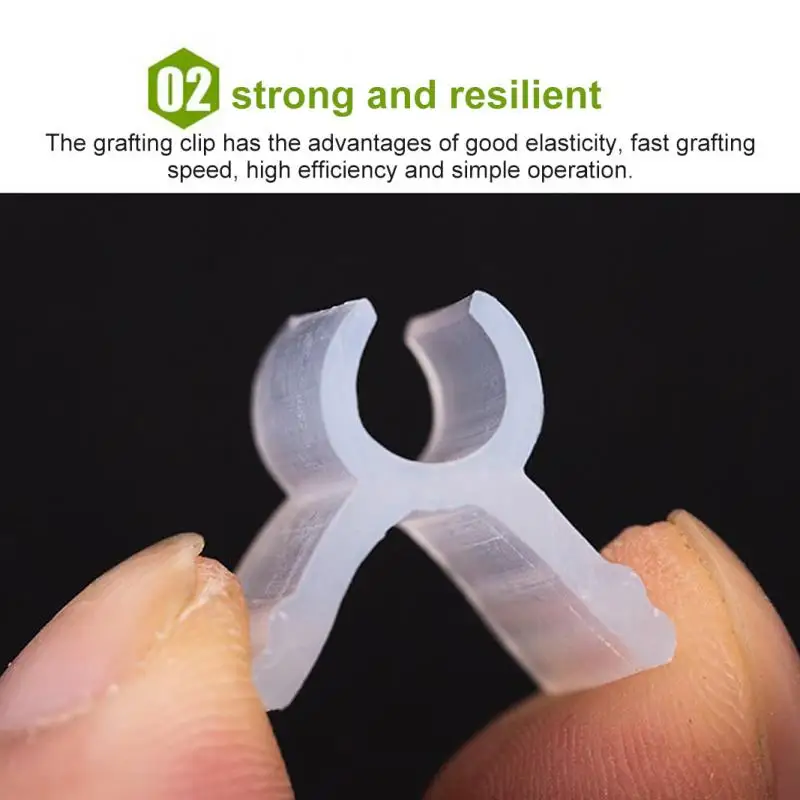 

100PCS Plant Clips Mini Transparent Seeding Grafting Card Supports Connector Plastic Grafting Clips Clamps Garden Supplies 2021