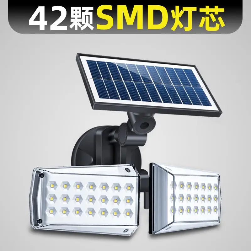 20 Вт 42LED/80COB двусторонний солнечный светильник IP65 водонепроницаемый настенный светильник радиолокационный СВЧ индукционный светильник roatable наружный садовый светильник - Испускаемый цвет: 42LED