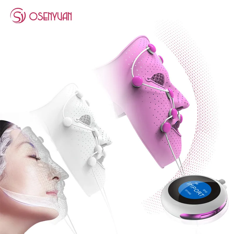Goede 3D Elektrische Ultrasone Siliconen Gezichtsmasker Apparaat Ems V Spa Gezicht Massager Anti Rimpel Magneet Ion Trillingen Machine