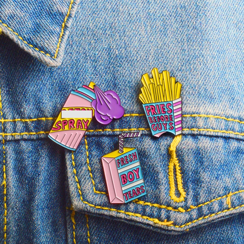 3 шт./компл. свежий мальчиков слёз надпись &quotFries Before Guys&quot B * h спрей брошь набор