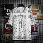 Футболка мужская оверсайз с графическим принтом, уличная одежда в стиле Харадзюку, модная рубашка в Корейском стиле, в стиле хип-хоп, лето 2021