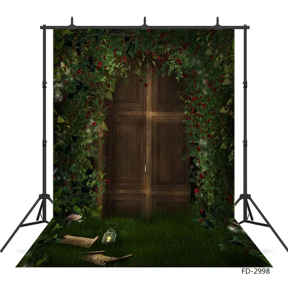 Виниловый фон для фотосъемки с изображением зеленых листьев цветов стены