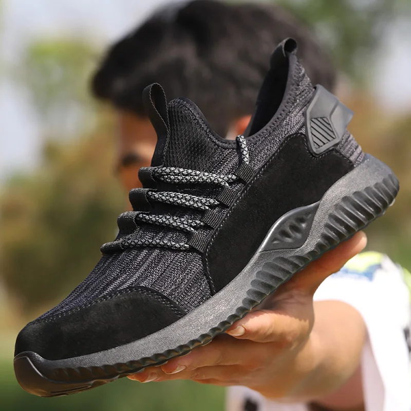 Прямая поставка сверхлегкие мужские защитные туфли со стальным носком дышащие