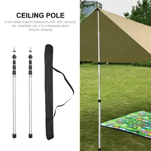 UK 2pcs Camping Tent Pole Rod Awning Canopy Tarp Sun Shelter Support Peg