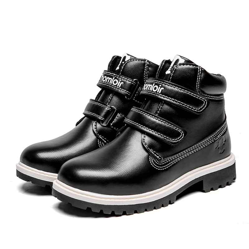 2019 г. Зимние ботильоны из натуральной кожи на меху для мальчиков модные детские