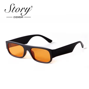 STORY 90s Trendy Rectangle Sunglasses Women Men 2021 Brand Design Vintage Orange Lens Square Sun Gla in USA (United States)