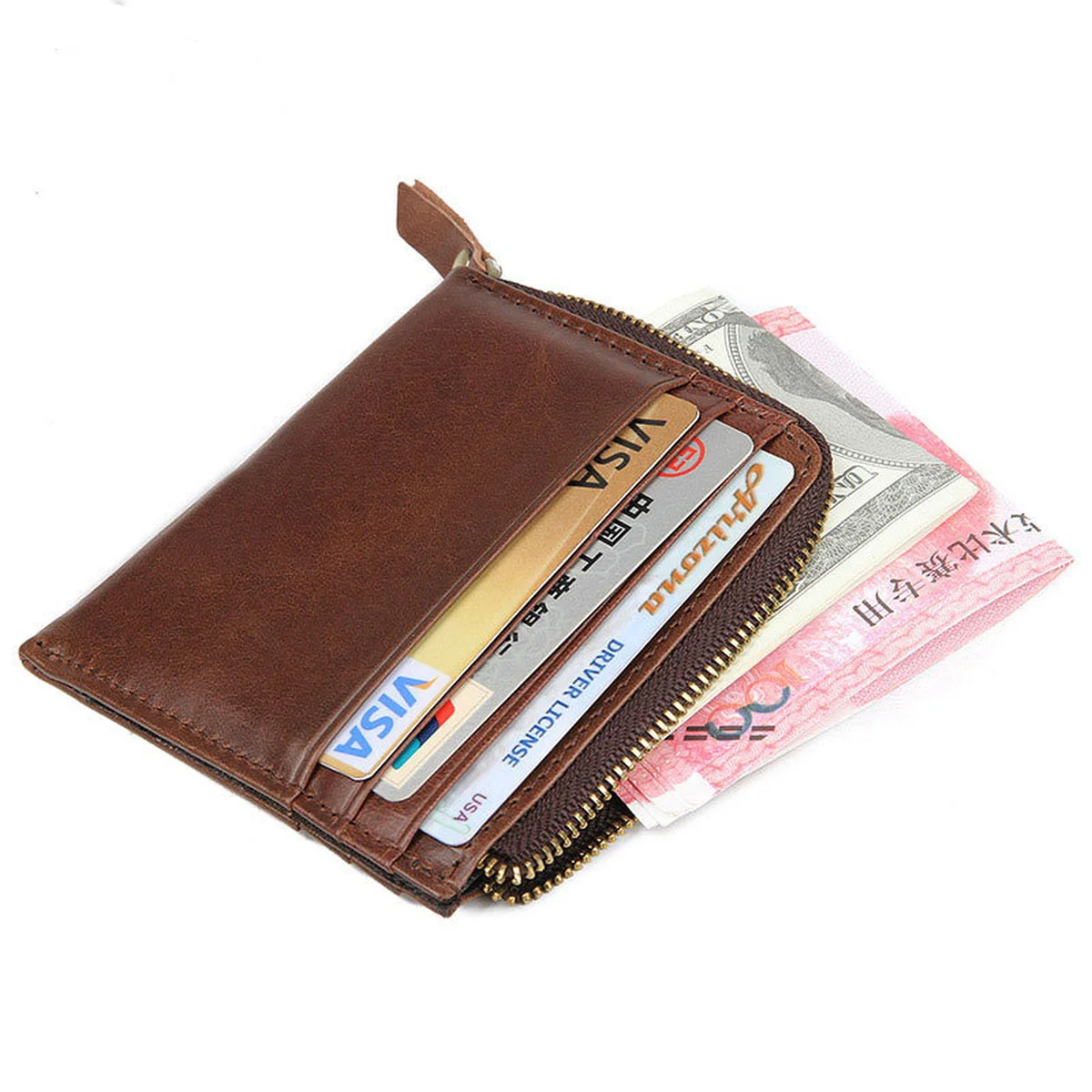Small Genuine Leather Wallet Coin Purse Coin Bag Genuine Leather Coin Purse RFID Card Holder