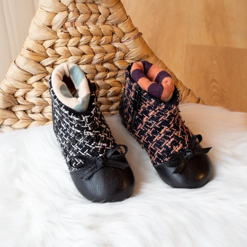 

Children's Martin Boots Autumn Winter 2020 New British Style Baby Girls Soft Short Boot Cute Bowknot Vintage Kids Shoes