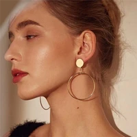 large hoop earrings for women 2021 trendy vintage party exaggerated gold color round circle girls steampunk ear ring jewelry