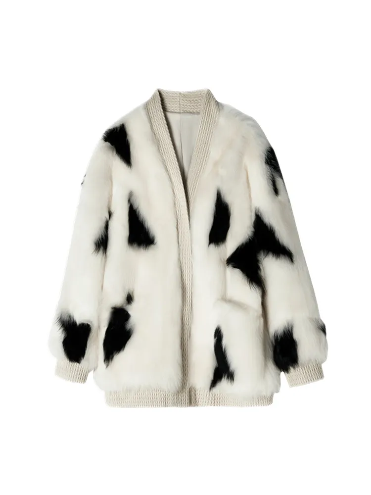 

Women New 2020 Autumn Winter Real Fur Coats Fashion Female Genuine Lambswool Outwear Warm Patchwork Sheep Shearing Jacket L758