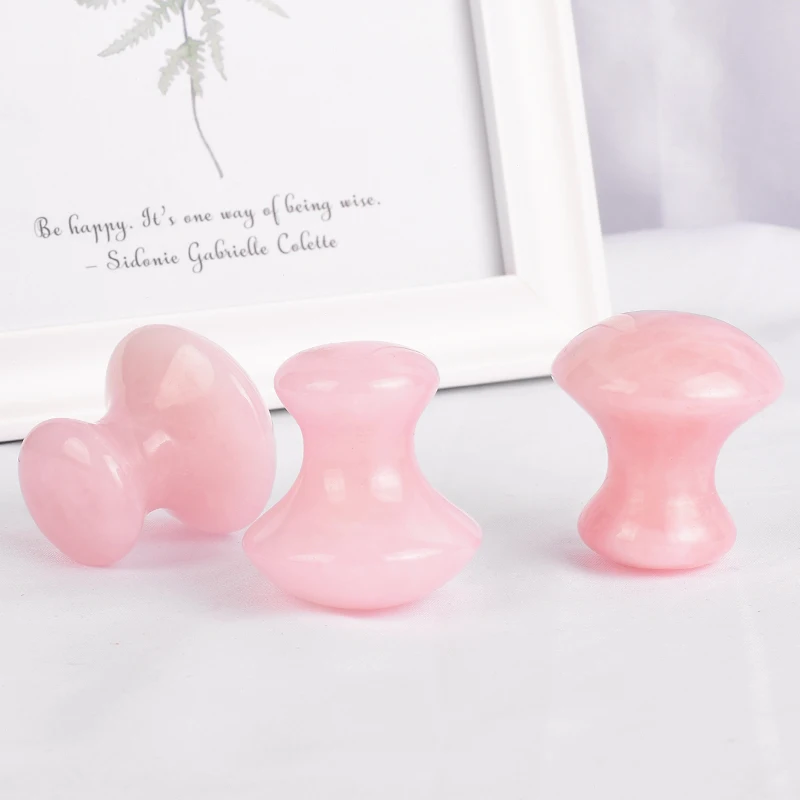 Инструмент для массажа глаз Gua Sha натуральный розовый КВАРЦЕВЫЙ гриб Guasha спа