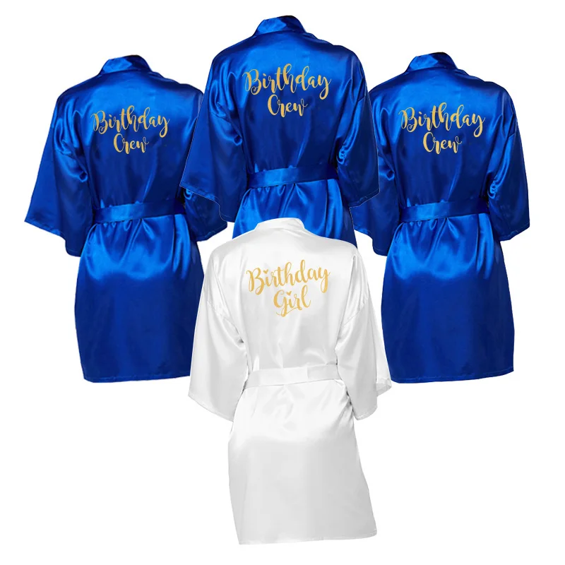 Особенный халат для дня рождения девочек и членов команды сатиновое женское