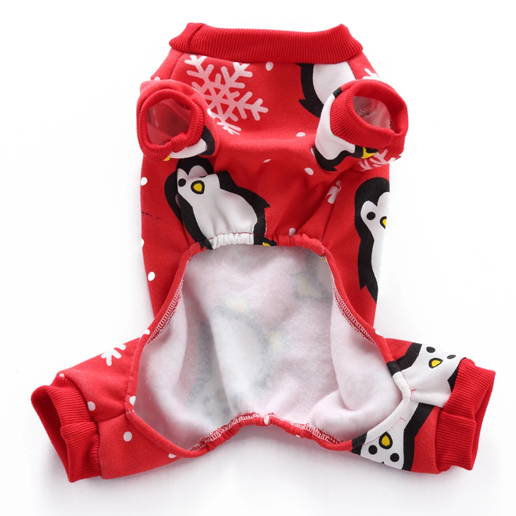 

Pet Clothes Snowflake Penguin Printed Cotton Dog Costume Pet Jumpsuit Pug Pets Dogs Clothing for Small Large Dogs Puppy Outfit