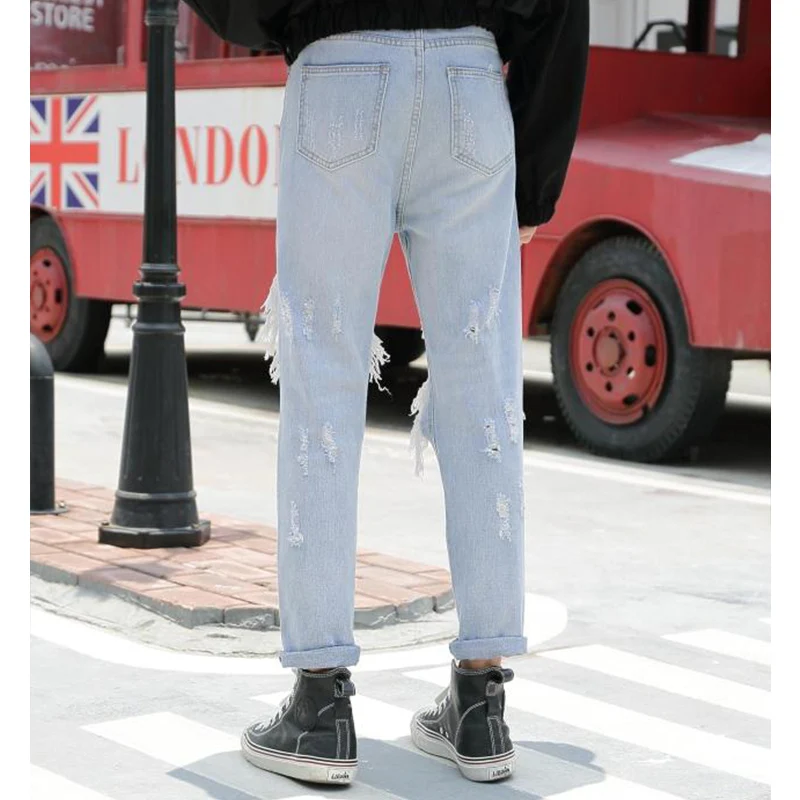 Весенний и осенний Новый светильник, джинсовые штаны с большими дырками, Мужские штаны в стиле хип-хоп с дырками, Мужские штаны большого раз... от AliExpress RU&CIS NEW