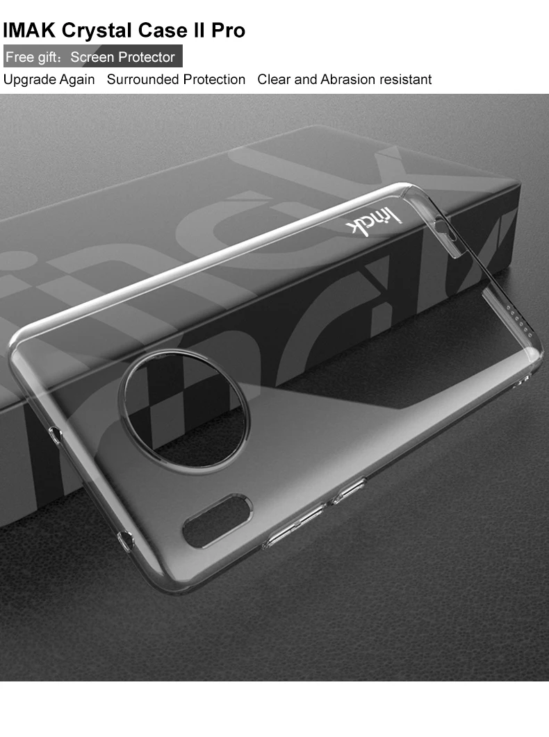 IMAK Кристальный чехол, прозрачный чехол для huawei mate 30, смартфон, чехол для ПК Жесткий Чехол для huawei mate 30, чехол для защиты экрана