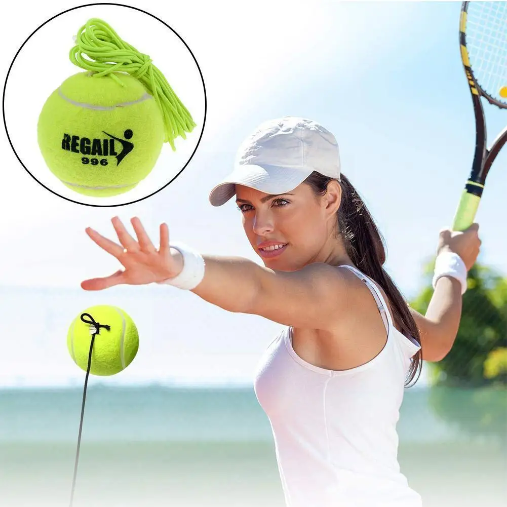

1 шт. эластичный резиновый тренировочный мяч для тенниса с тренировкой для начинающих шнур для тренировок по одиночной теннисной линии элас...