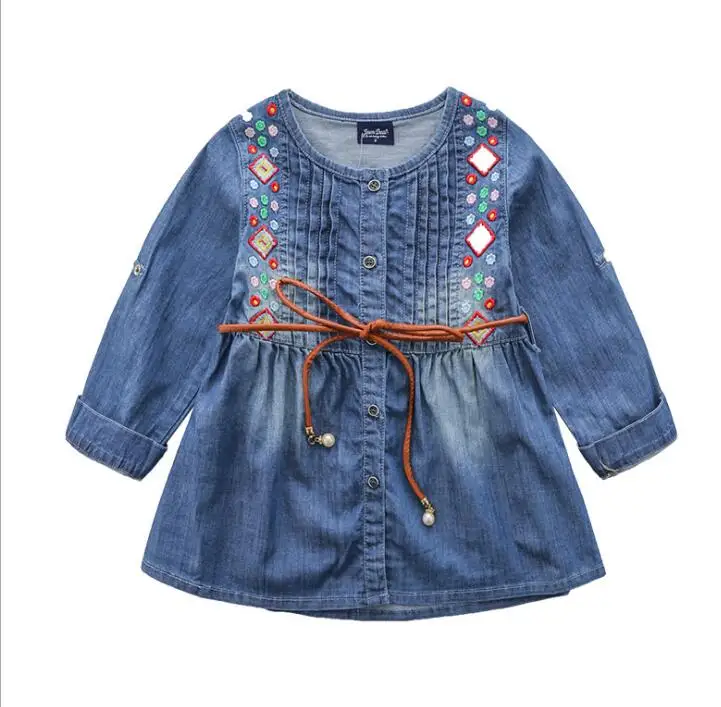 Детская одежда в европейском и американском стиле платье с вышивкой длинными