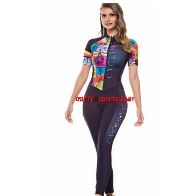 Костюм женский для триатлона с короткими рукавами и длинными
